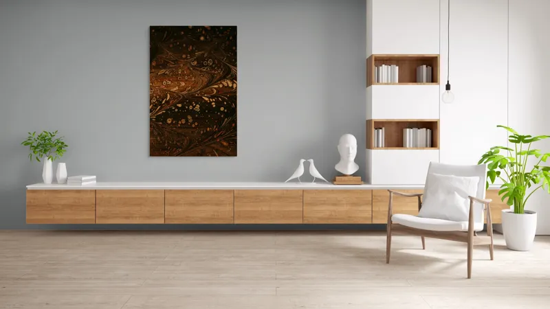 Tablou Canvas Abstract Maronii Pătate - Decorție Murală Unică, 100 x 150 cm – poza 8