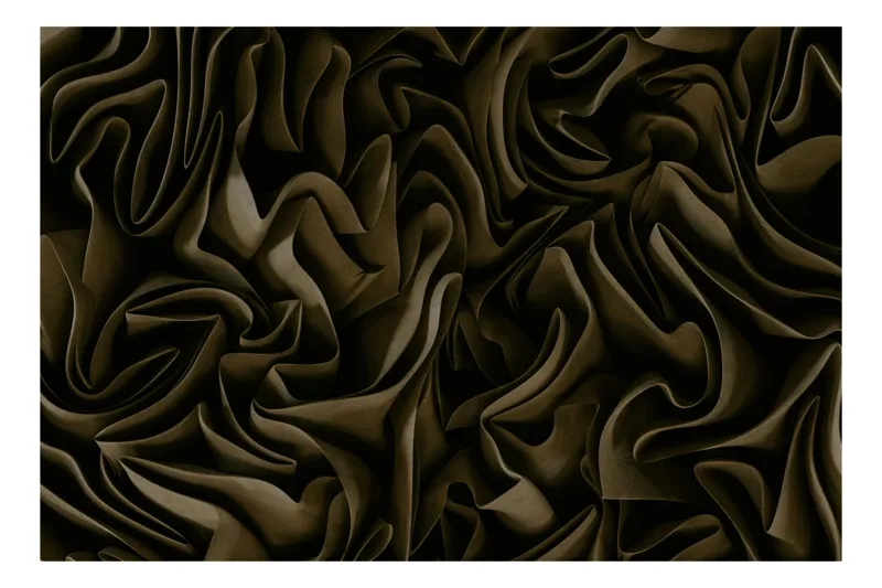 Tablou Canvas Abstract cu Valuri Texturate în Tonuri de Maro Închis, 100 x 100 cm