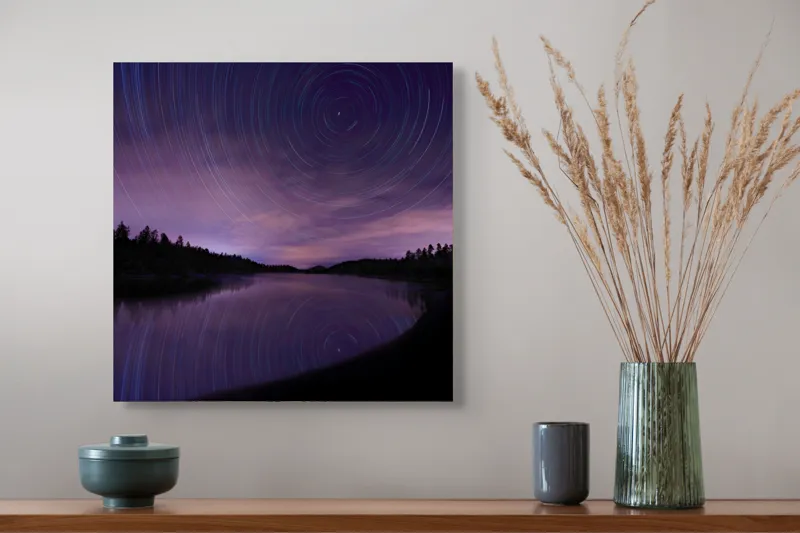 Tablou Canvas Cicluri Stelare peste Lac Liniștit, 50 x 50 cm – poza 4