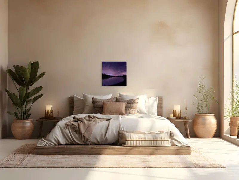 Tablou Canvas Cicluri Stelare peste Lac Liniștit, 50 x 50 cm – poza 5