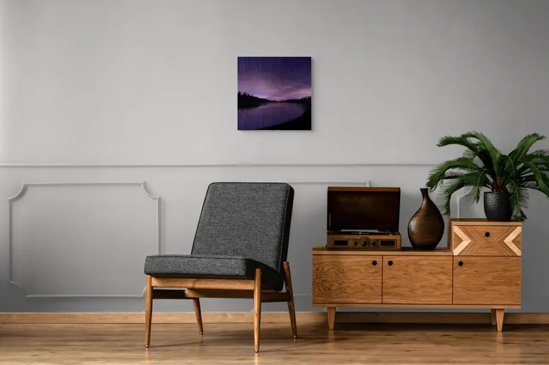 Tablou Canvas Cicluri Stelare peste Lac Liniștit, 50 x 50 cm – poza 6