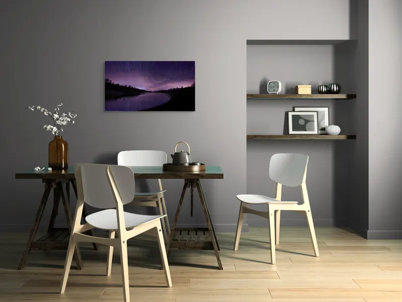 Tablou Canvas Cicluri Stelare peste Lac Liniștit, 90 x 50 cm