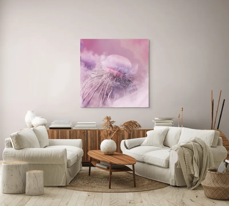 Tablou Canvas Vapori Roz și Vise Nebuloase Art decorativ, 100 x 100 cm – poza 3