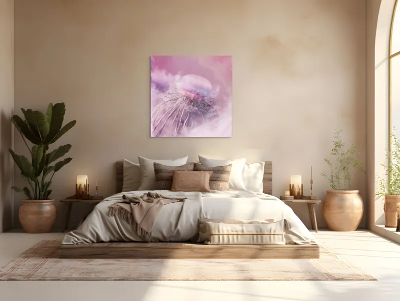 Tablou Canvas Vapori Roz și Vise Nebuloase Art decorativ, 100 x 100 cm – poza 4