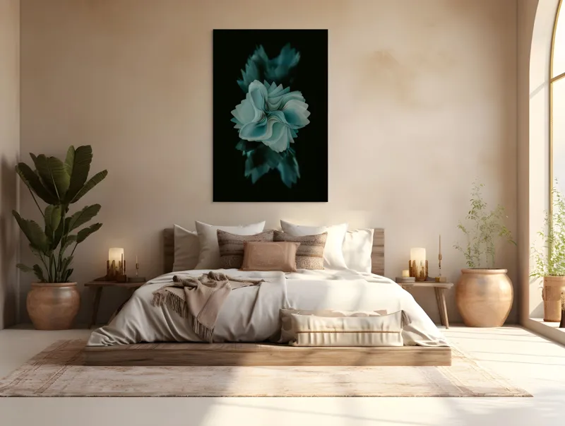 Tablou Canvas Flori efemere în întuneric verde, 100 x 150 cm – poza 3