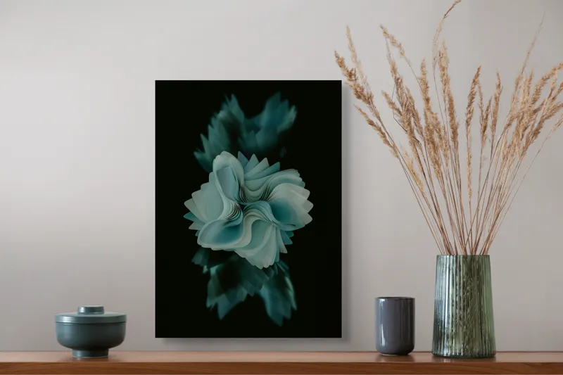 Tablou Canvas Flori efemere în întuneric verde, 39 x 54 cm – poza 3