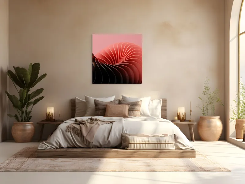 Tablou Canvas Roz Spiralând în Adâncimi Abstracte, 100 x 100 cm – poza 4
