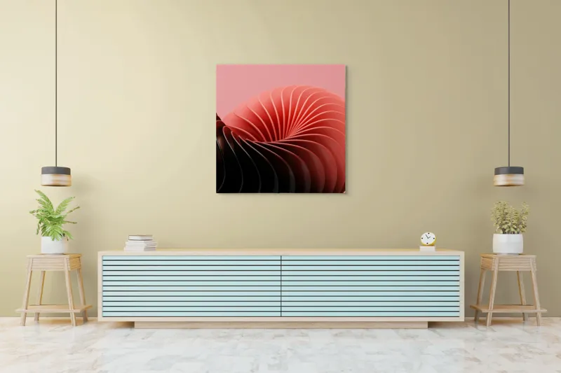 Tablou Canvas Roz Spiralând în Adâncimi Abstracte, 100 x 100 cm – poza 5