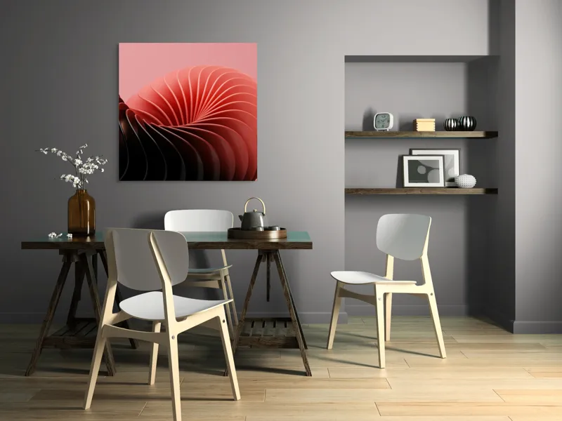 Tablou Canvas Roz Spiralând în Adâncimi Abstracte, 100 x 100 cm – poza 6