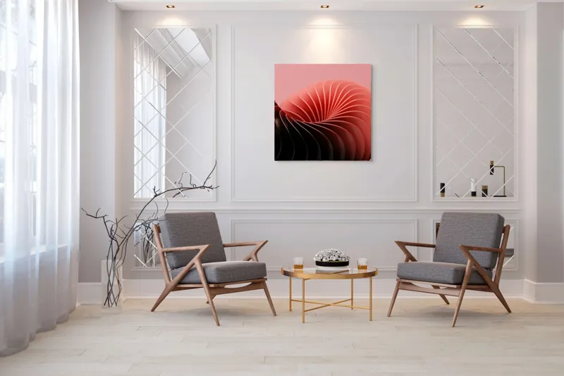Tablou Canvas Roz Spiralând în Adâncimi Abstracte, 100 x 100 cm – poza 7