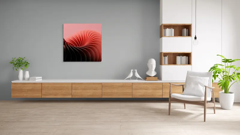 Tablou Canvas Roz Spiralând în Adâncimi Abstracte, 100 x 100 cm – poza 8