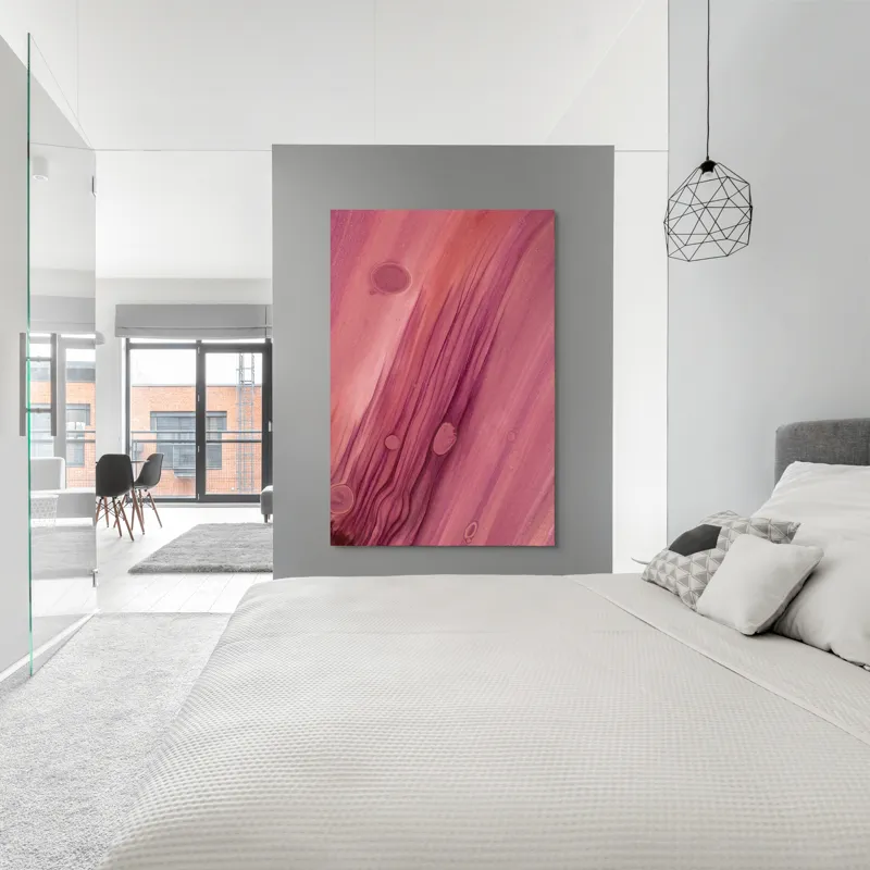 Tablou Canvas Abstrahție Roz cu Texturi și Fluiditate, 100 x 150 cm – poza 5