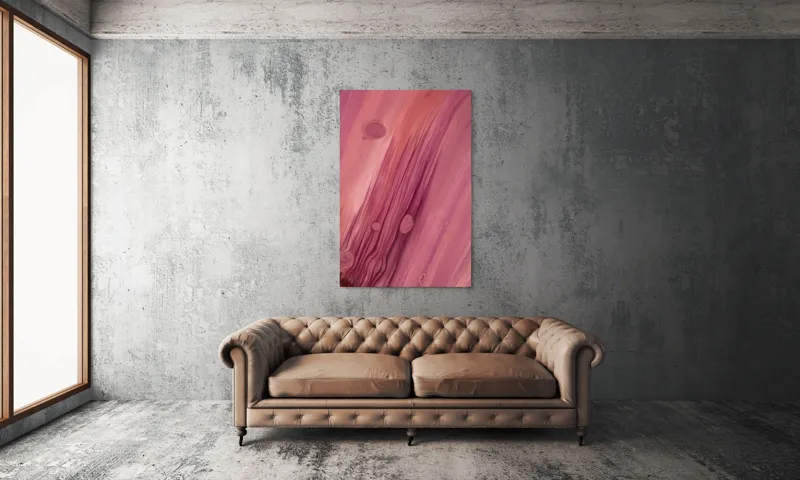 Tablou Canvas Abstrahție Roz cu Texturi și Fluiditate, 100 x 150 cm – poza 6