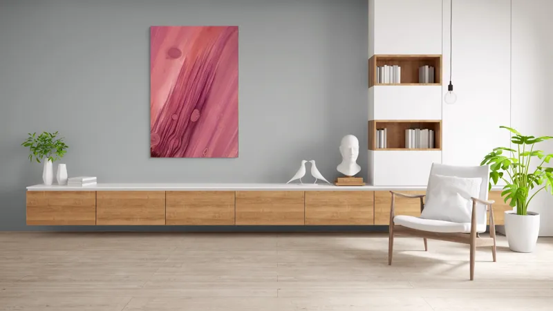 Tablou Canvas Abstrahție Roz cu Texturi și Fluiditate, 100 x 150 cm – poza 8