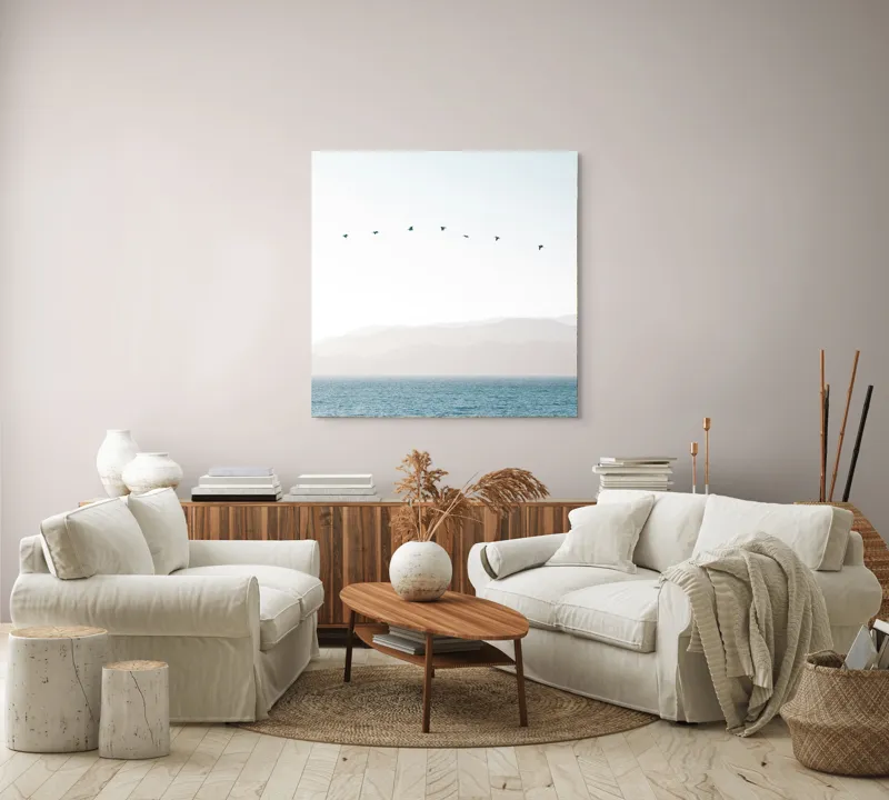 Tablou Canvas Zborul Tăcut al Păsărilor Spre Orizont, 100 x 100 cm – poza 3