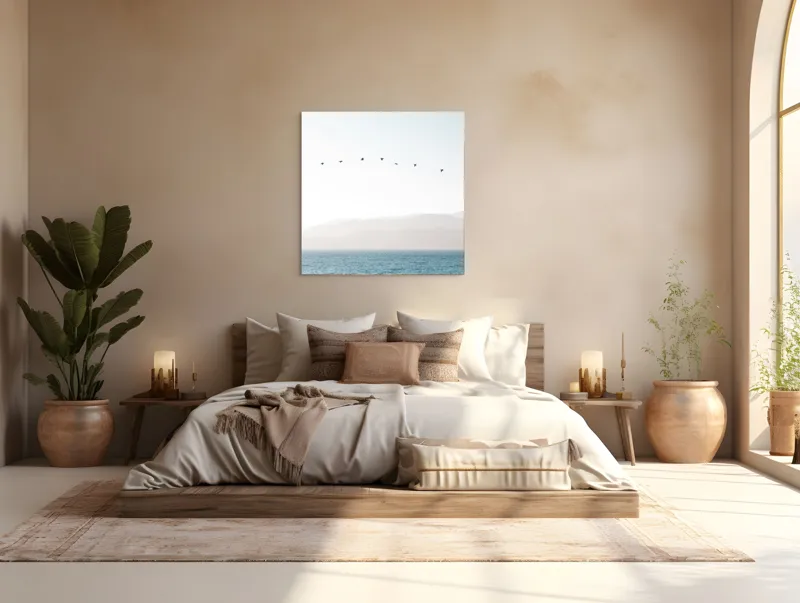 Tablou Canvas Zborul Tăcut al Păsărilor Spre Orizont, 100 x 100 cm – poza 4