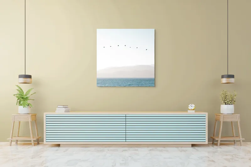 Tablou Canvas Zborul Tăcut al Păsărilor Spre Orizont, 100 x 100 cm – poza 5