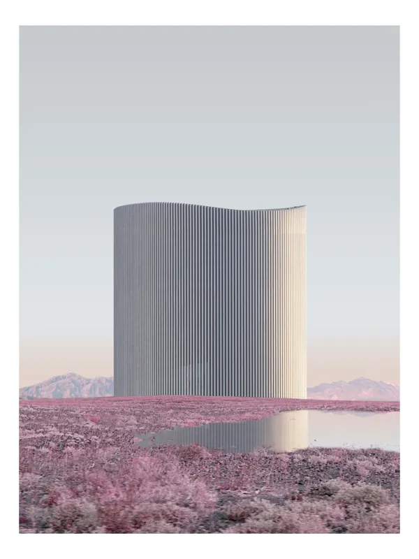 Tablou Canvas cu tema Reflecții în Deșert Argintiu, 50 x 90 cm