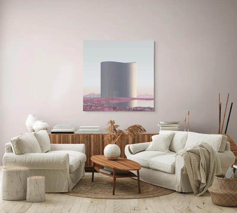 Tablou Canvas cu tema Reflecții în Deșert Argintiu, 100 x 100 cm – poza 3