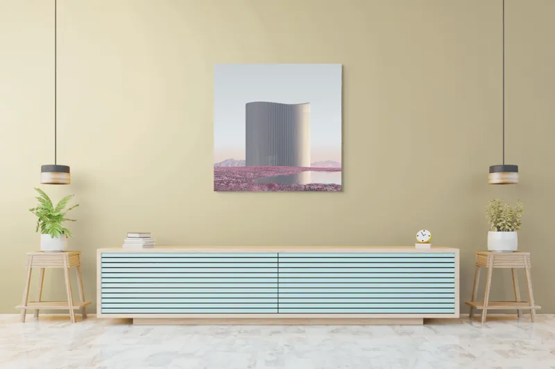 Tablou Canvas cu tema Reflecții în Deșert Argintiu, 100 x 100 cm – poza 5