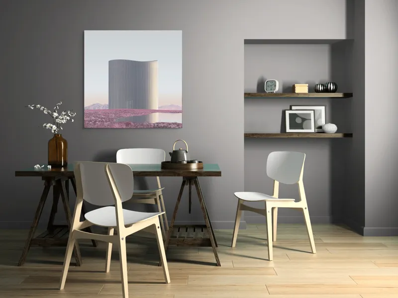 Tablou Canvas cu tema Reflecții în Deșert Argintiu, 100 x 100 cm – poza 6