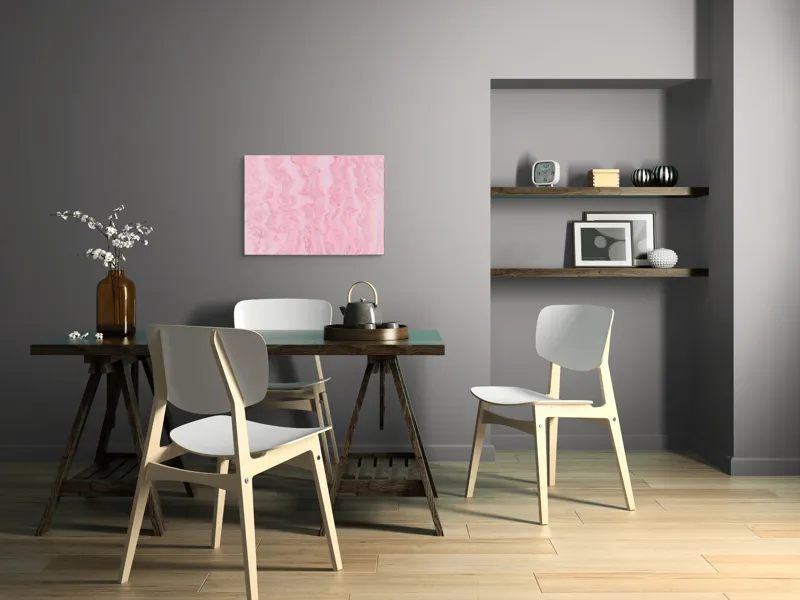 Tablou Canvas cu Fluide Împletiri de Raze Roz, 70 x 50 cm – poza 5