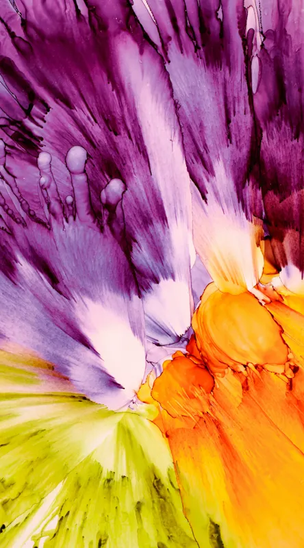 Tablou Canvas, "Revărsare de culori vii și intense", Culori, Explozie, Dinamism, Energie, Contrast, Flori, Abstracție, Violete, Vibrant, Lumină, 50 x 90 cm – poza 2