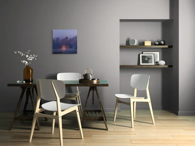 Tablou Canvas Pădure Misterioasă cu Dansul Focului și Lumină, 50 x 50 cm – poza 8