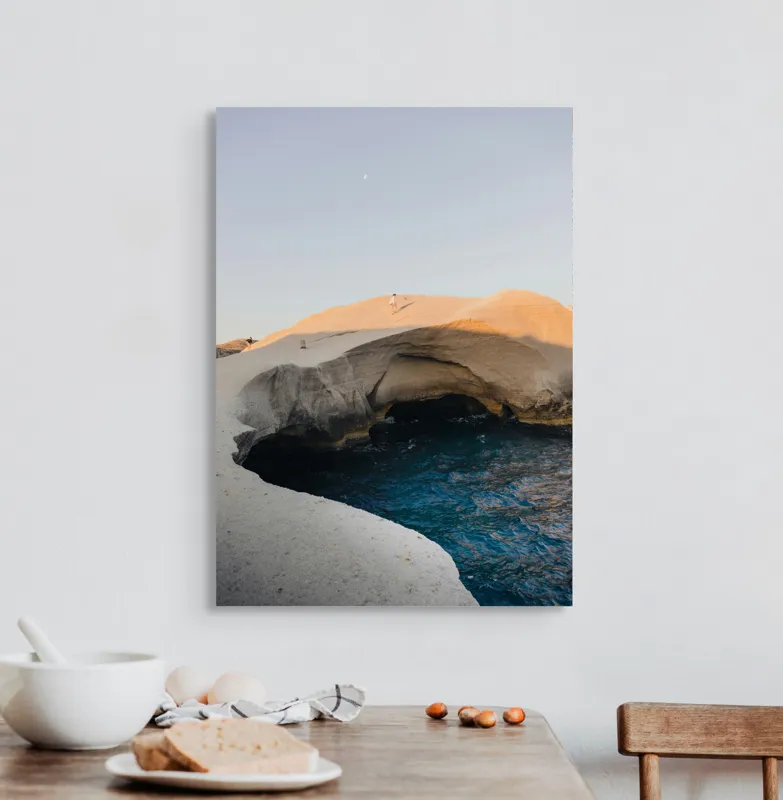 Tablou Canvas, Peisaj Marin cu Apus și Lună, , Multicolor, 50 x 70 cm – poza 3