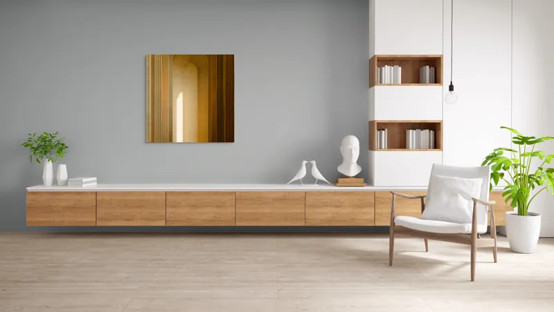 Tablou Canvas, "Lumina traversând arcadele tăcute ale catedralei", Arce, Lumină, Coloană, Geometrie, Simetrie, Pereți, Culoar, Perspective, Textura, Spațiu, 100 x 100 cm – poza 8
