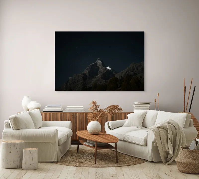 Tablou Canvas cu Munte și Cer Înstelat, 150 x 100 cm – poza 3