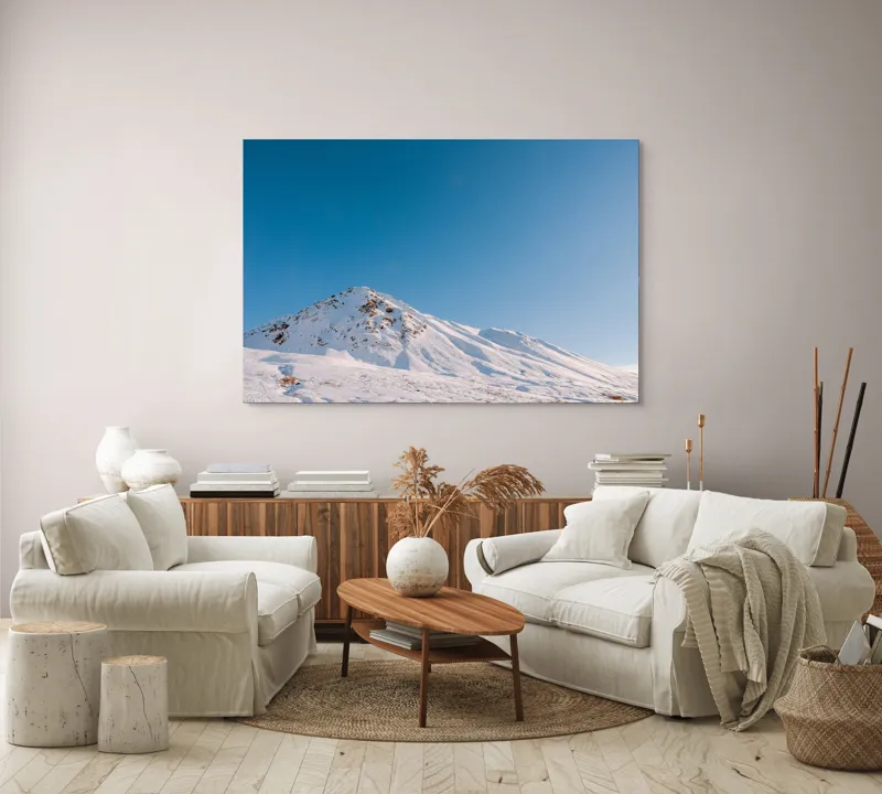 Tablou Canvas pe Vârf Înzăpezit - Serenitate Naturală, 150 x 100 cm – poza 3