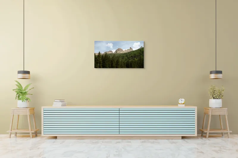Tablou Canvas cu Peisaj Montan, Pădure de Pini, 90 x 50 cm – poza 5