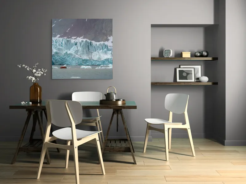 Tablou Canvas, "Strălucirea cristalelor arctice sub cerul sumbru", 100 x 100 cm – poza 6