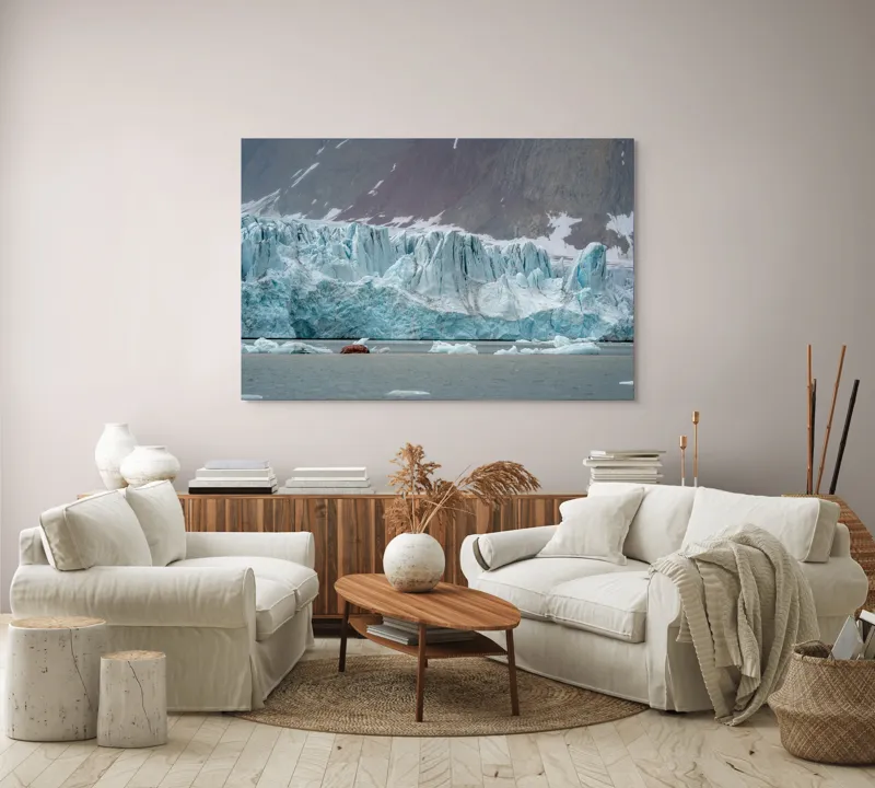 Tablou Canvas, "Strălucirea cristalelor arctice sub cerul sumbru", 150 x 100 cm – poza 3