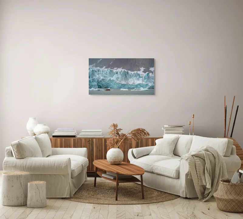 Tablou Canvas, "Strălucirea cristalelor arctice sub cerul sumbru", 90 x 50 cm – poza 4