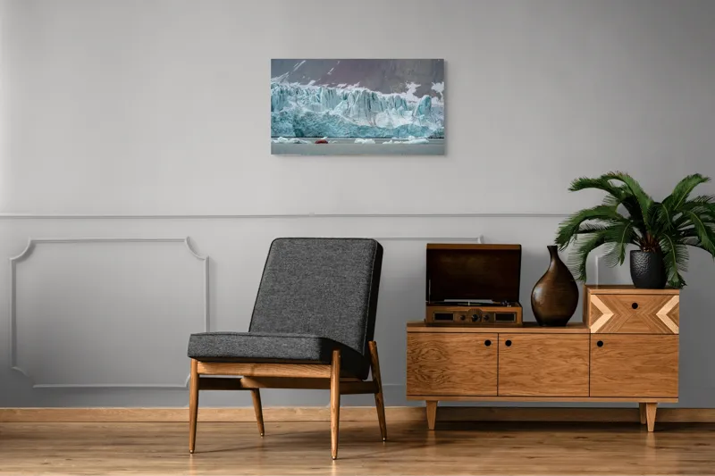 Tablou Canvas, "Strălucirea cristalelor arctice sub cerul sumbru", 90 x 50 cm – poza 6