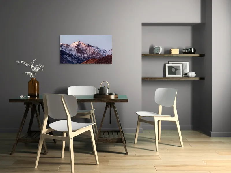 Tablou Canvas pe temă zori de zi peste vârfuri înghețate, 90 x 50 cm – poza 3