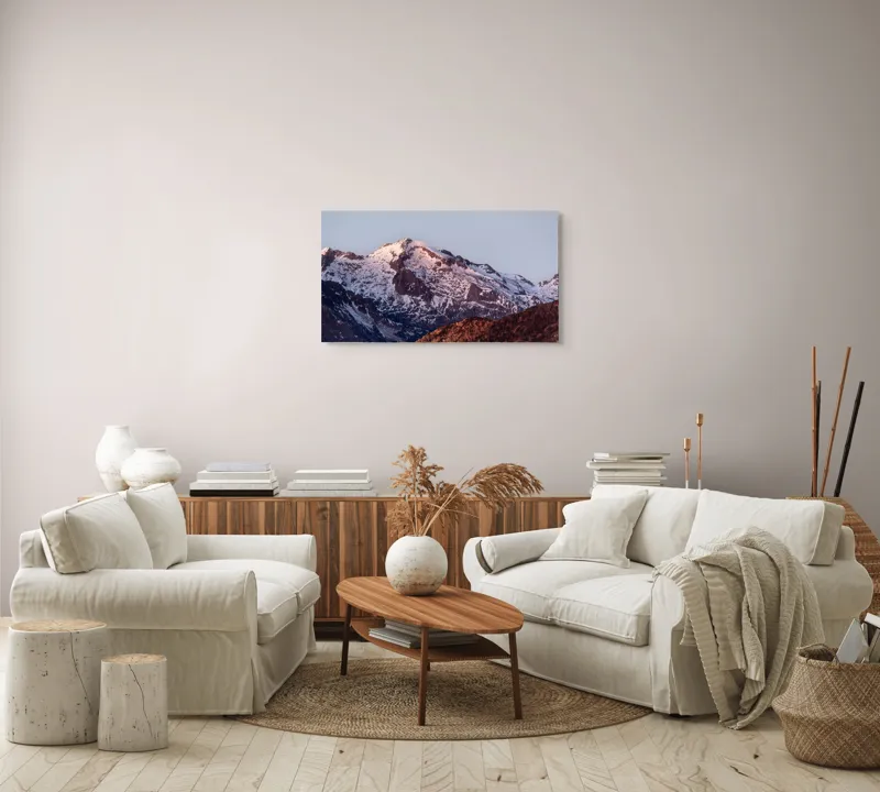 Tablou Canvas pe temă zori de zi peste vârfuri înghețate, 90 x 50 cm – poza 4