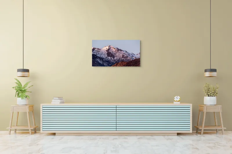 Tablou Canvas pe temă zori de zi peste vârfuri înghețate, 90 x 50 cm – poza 5