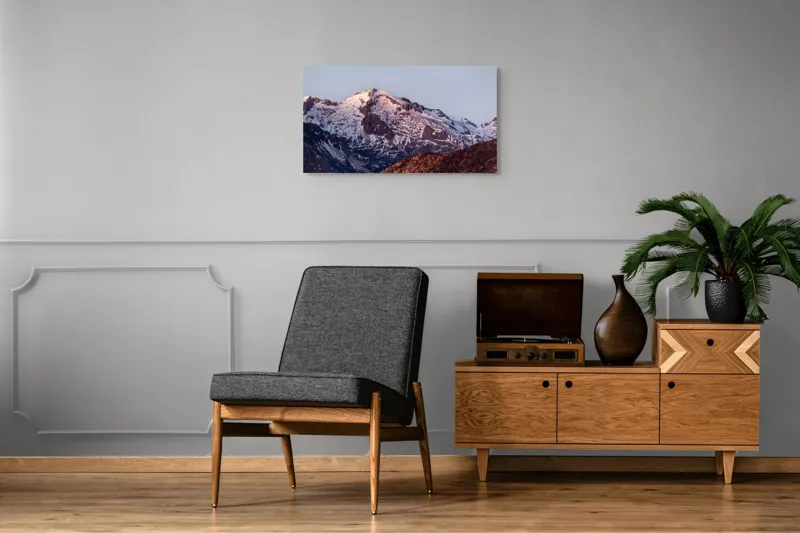 Tablou Canvas pe temă zori de zi peste vârfuri înghețate, 90 x 50 cm – poza 6