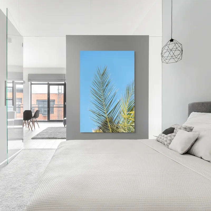 Tablou Canvas Modern cu Frunze și Cer Albastru pentru Decorare Interioară, 100 x 150 cm – poza 5