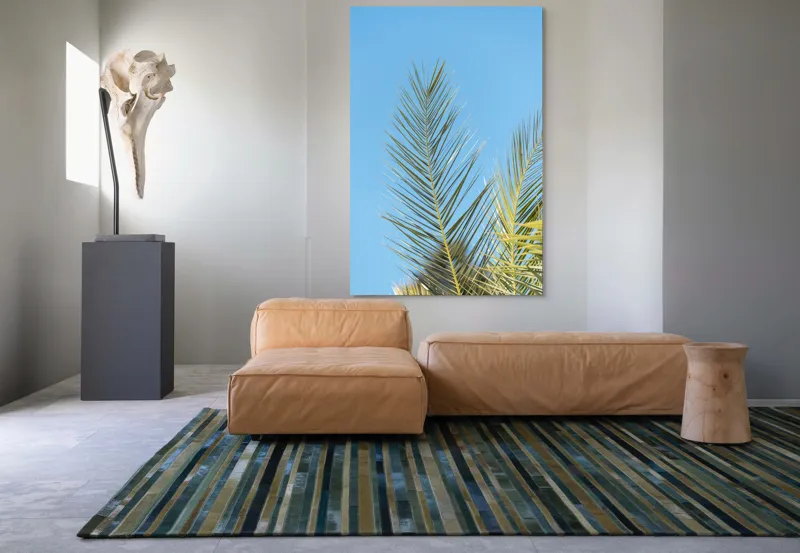 Tablou Canvas Modern cu Frunze și Cer Albastru pentru Decorare Interioară, 100 x 150 cm – poza 7