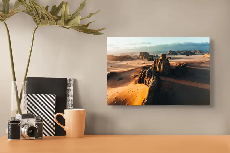 Tablou Canvas cu Peisaj de Deșert, Dune și Roci, 39 x 26 cm – poza 3