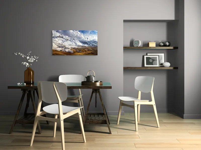 Tablou Canvas Peisaj Montan, Vârful înzăpezit sub nori, 90 x 50 cm – poza 3
