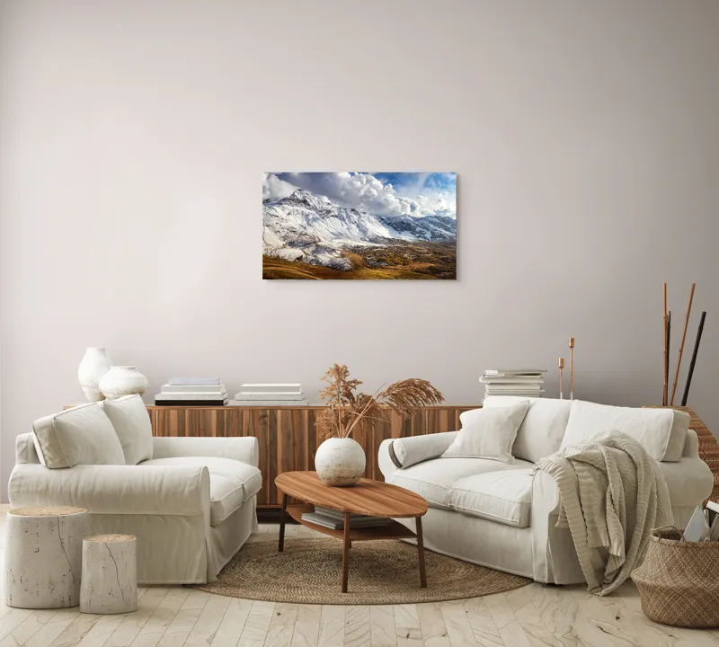 Tablou Canvas Peisaj Montan, Vârful înzăpezit sub nori, 90 x 50 cm – poza 4
