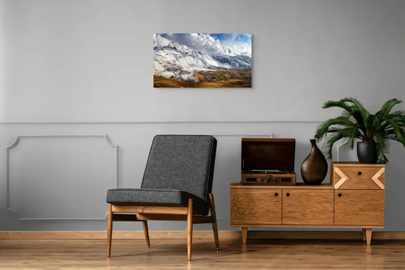 Tablou Canvas Peisaj Montan, Vârful înzăpezit sub nori, 90 x 50 cm – poza 6