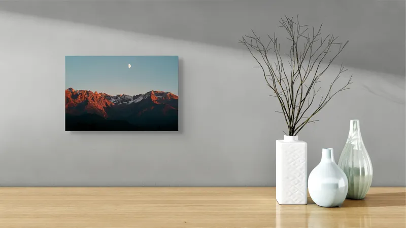 Tablou Canvas Natură: Luna și Munții Roșietici - Frumusețe și Serenitate, 39 x 26 cm – poza 8