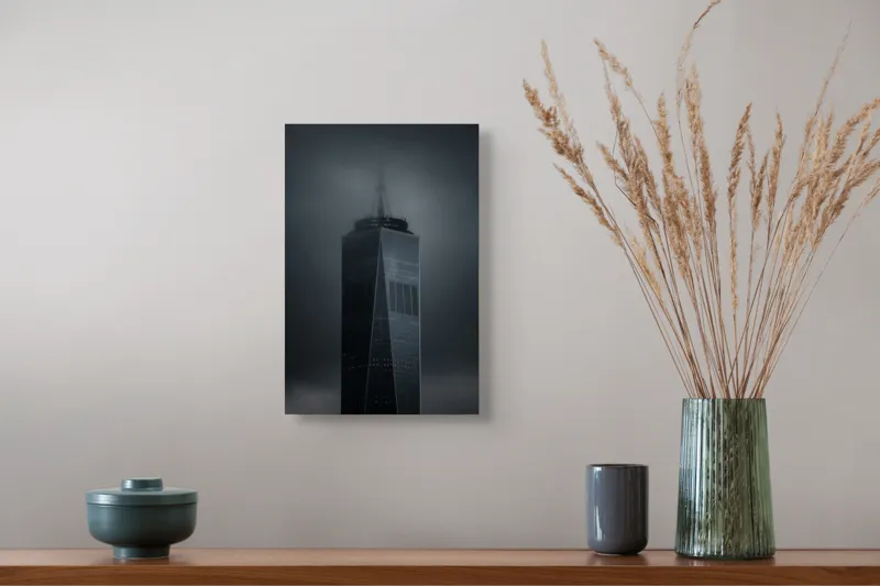 Tablou Canvas, Turn în Cețuri Întunecate, , Gri Închis, 26 x 39 cm – poza 5