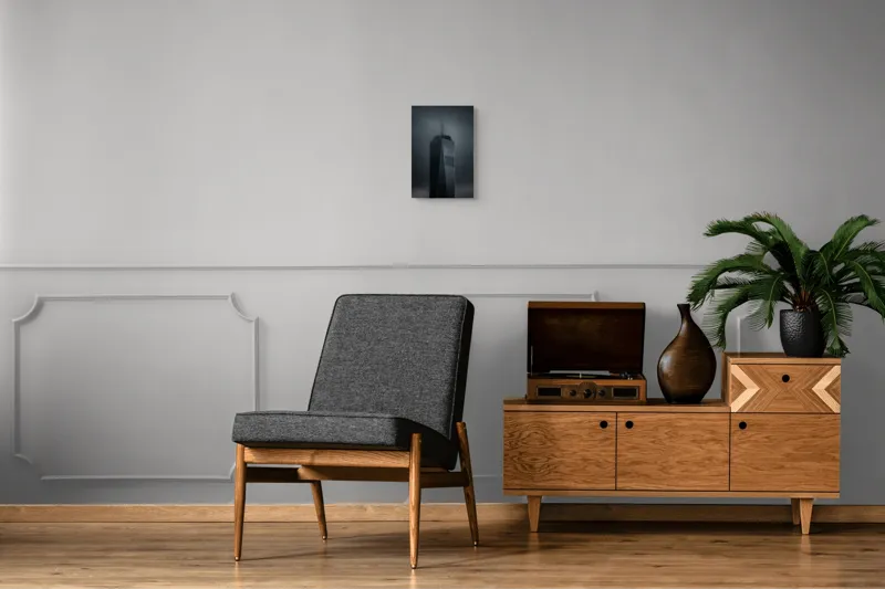 Tablou Canvas, Turn în Cețuri Întunecate, , Gri Închis, 26 x 39 cm – poza 8